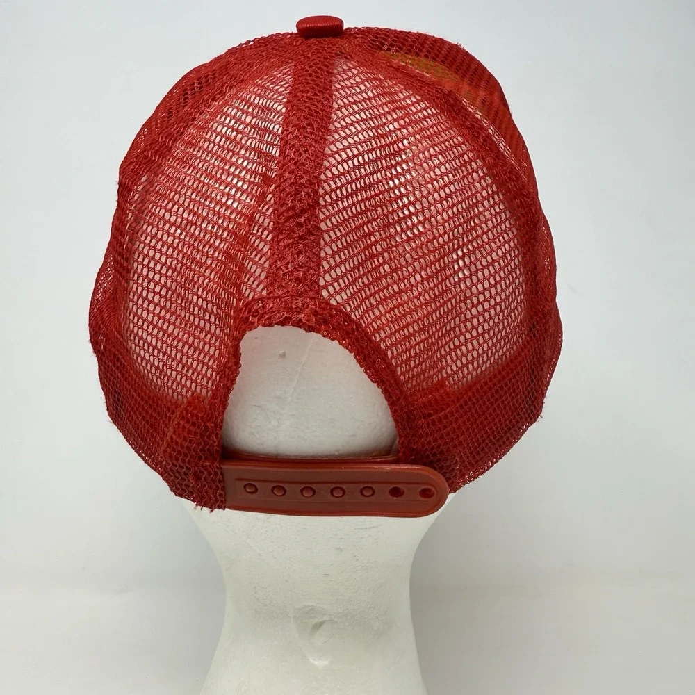 AMERICAN FLAG PEACE SIGN TRUCKER HAT WITH PATCHES SNAP BACK RED MESH BACK OSFM‎